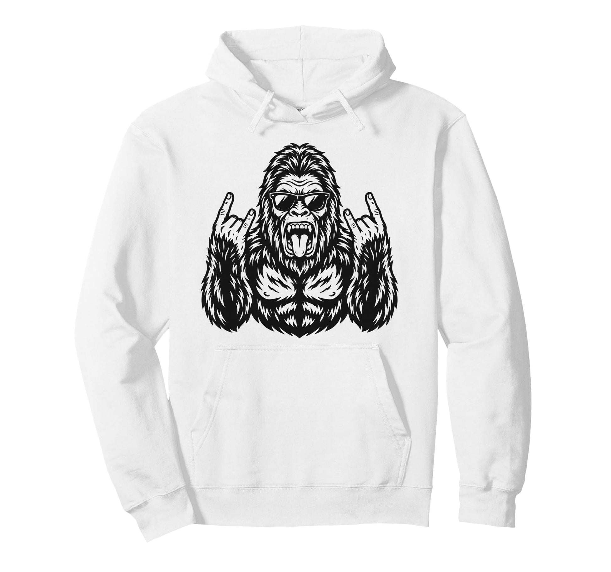 Rock Bigfoot Heavy Metal Vibes Sasquatch Hoodie - Graphic Print Men Women - T-Shirt, Sweatshirt, Hoodie