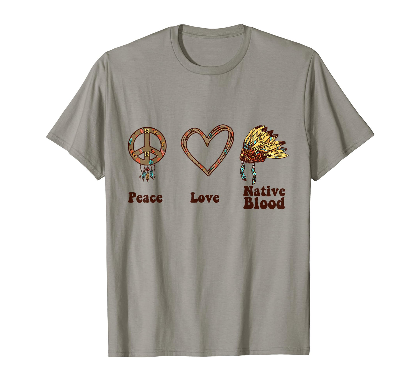 Native American Month Peace Love T-Shirt - Custom Art Print for Adults - T-Shirt, Sweatshirt, Hoodie