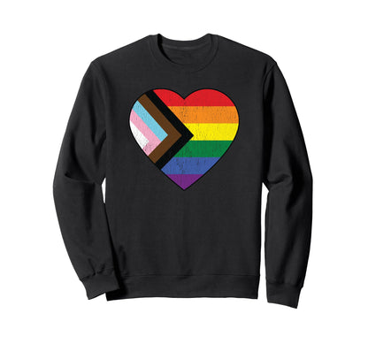 Progress Pride Flag Rainbow Sweatshirt - Fun Novelty Design for Adults - T-Shirt, Sweatshirt, Hoodie