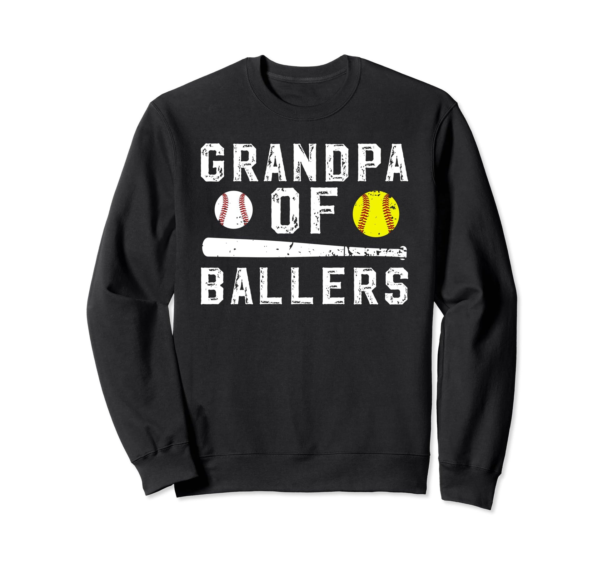 Grandpa Ballers Baseball Softball Sweatshirt - Graphic Print Men Women - T-Shirt, Sweatshirt, Hoodie
