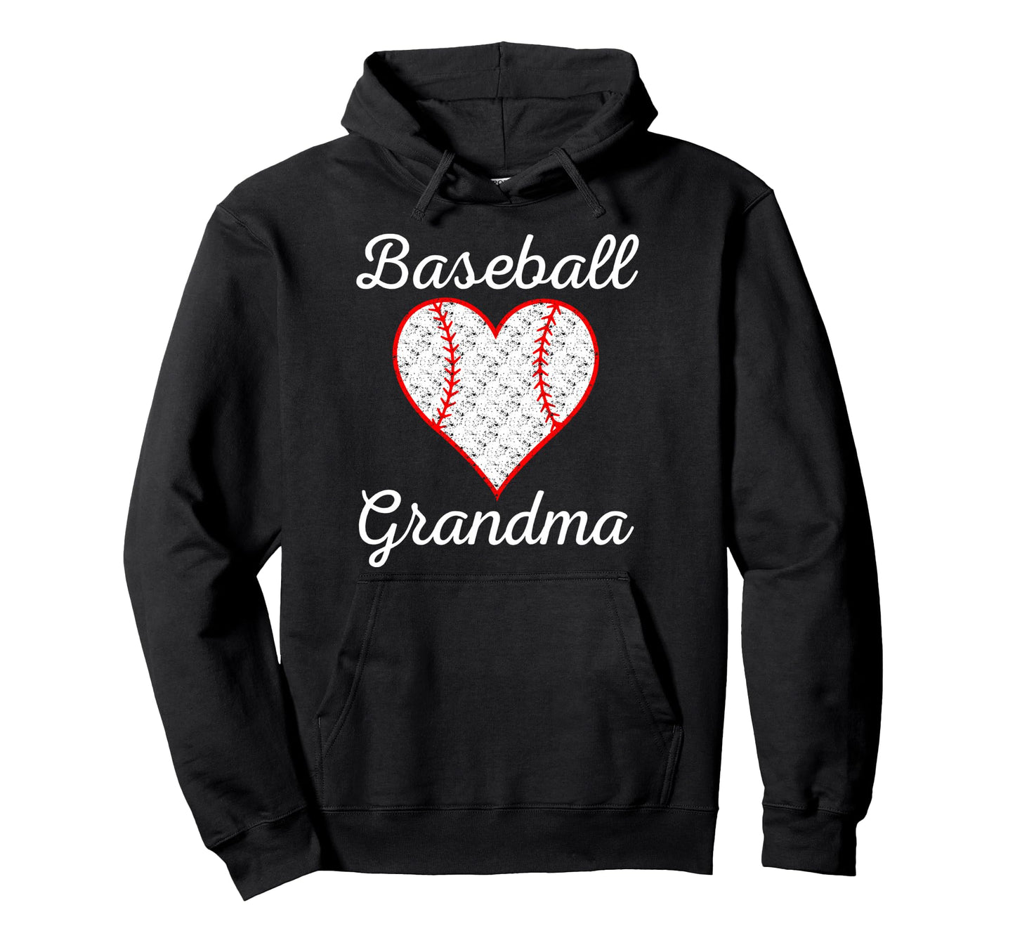Baseball Grandma Heart Hoodie - Novelty Apparel for Adults - T-Shirt, Sweatshirt, Hoodie