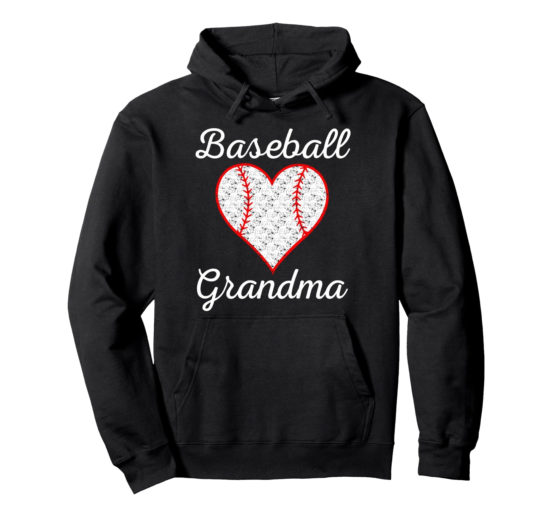 Baseball Grandma Heart Hoodie - Novelty Apparel for Adults - T-Shirt, Sweatshirt, Hoodie