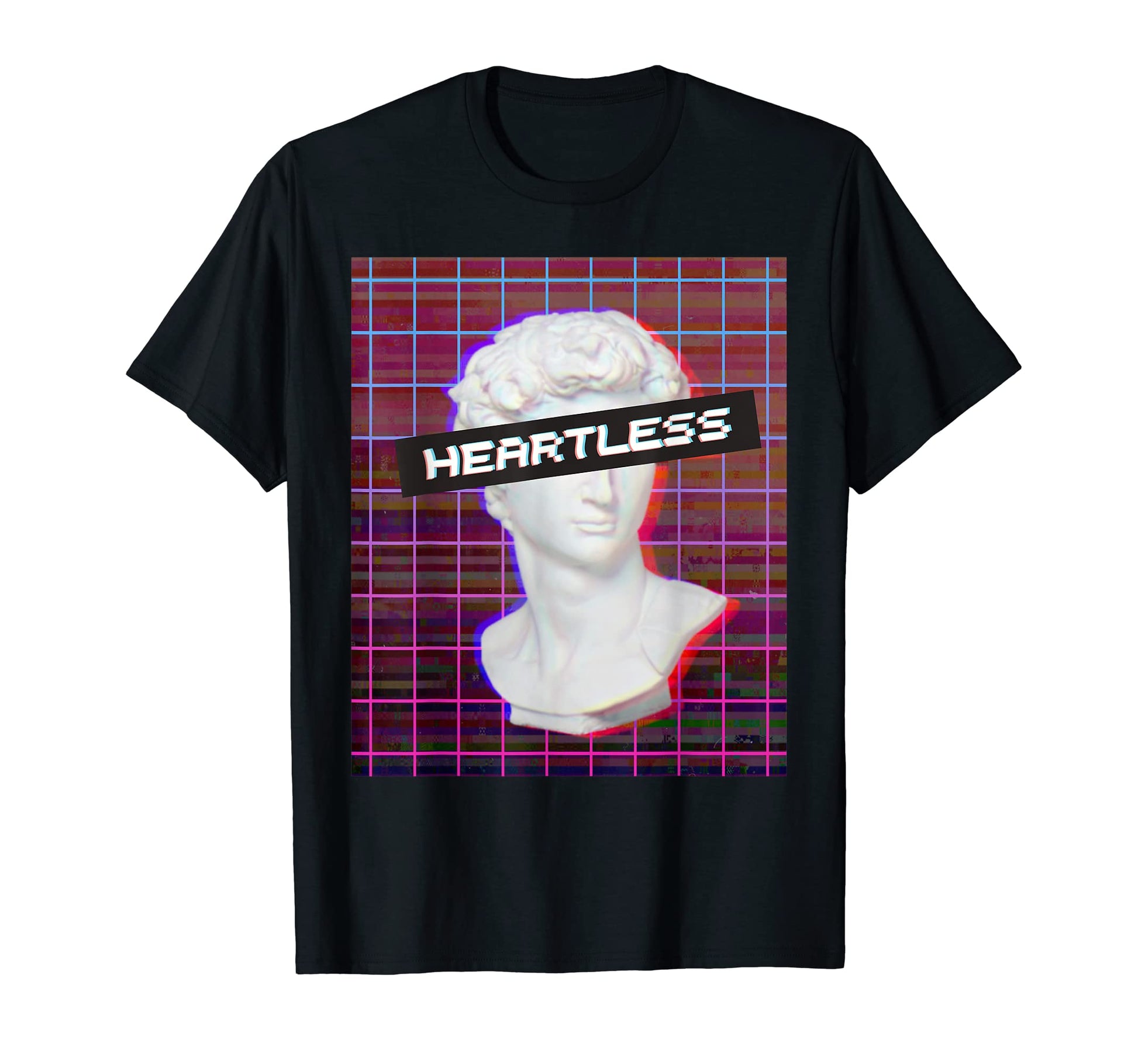 Heartless Aesthetic Roman Bust Vaporwave T-Shirt - Custom Art Print Unisex - T-Shirt, Sweatshirt, Hoodie