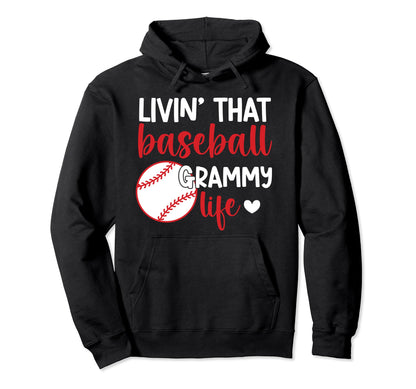 Livin That Baseball Grammy Life Hoodie - Aesthetic Graphic Men Women - T-Shirt, Sweatshirt, Hoodie
