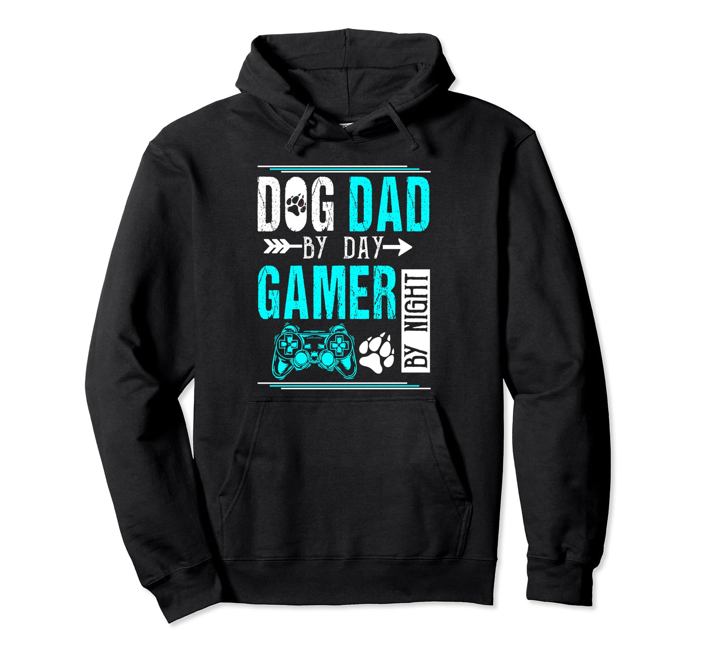 Mens Dog Dad Day Gamer Night Fathers Day Hoodie - Aesthetic Graphic Unisex - T-Shirt, Sweatshirt, Hoodie