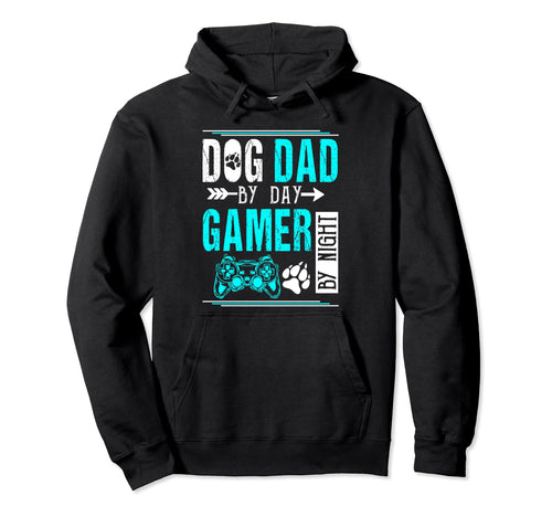 Mens Dog Dad Day Gamer Night Fathers Day Hoodie - Aesthetic Graphic Unisex - T-Shirt, Sweatshirt, Hoodie
