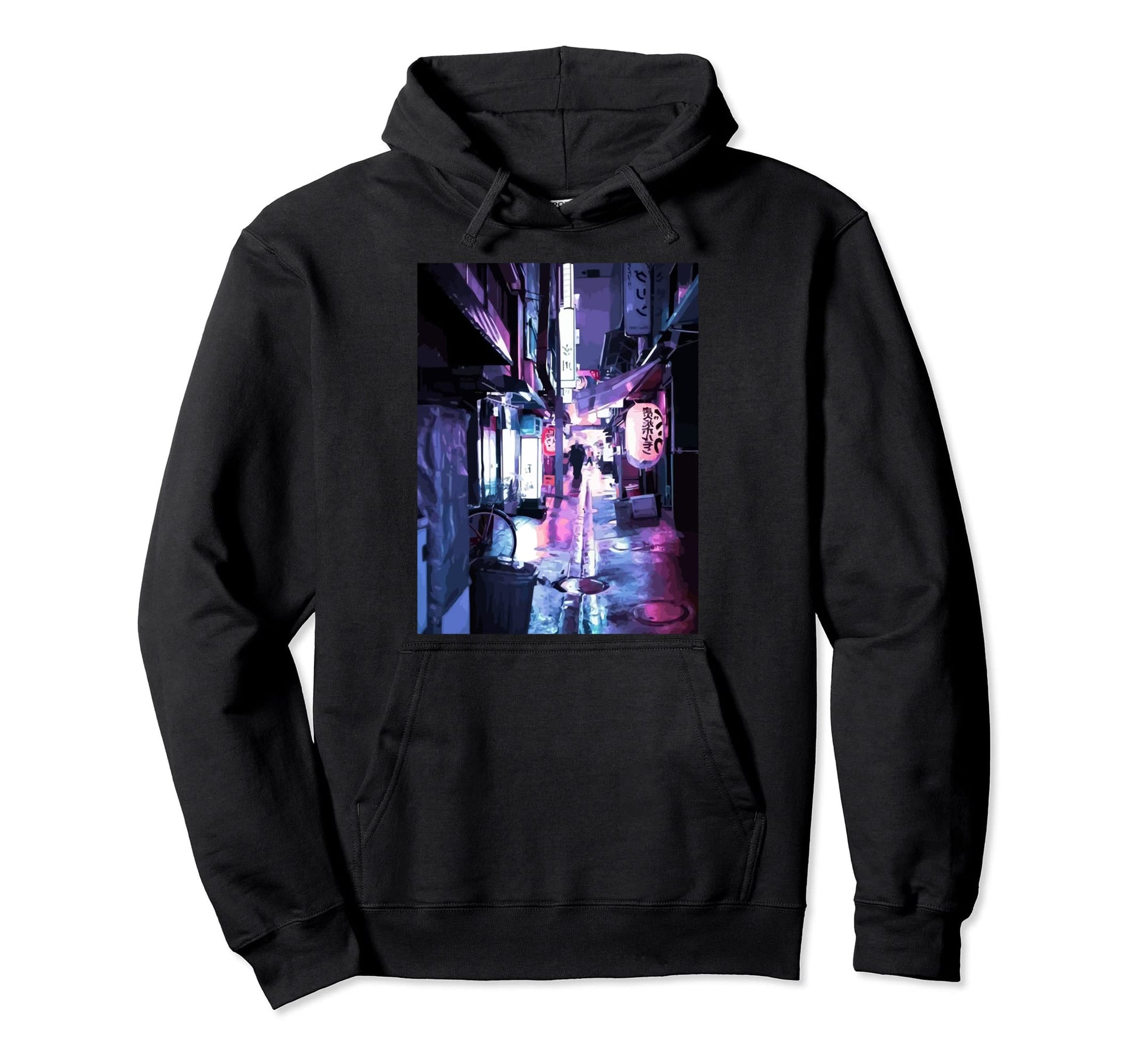 Digital Cityscape Vaporwave Aesthetic Hoodie - Streetwear Style Unisex - T-Shirt, Sweatshirt, Hoodie