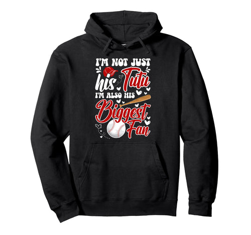 His Biggest Fan Baseball Tutu Hoodie - Minimalist Print for Adults - T-Shirt, Sweatshirt, Hoodie