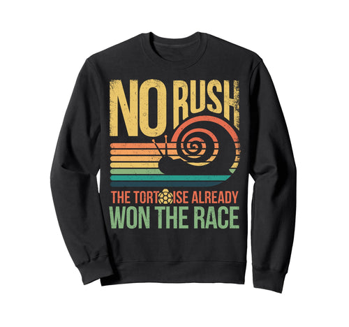 Rainbow Sunset No Rush Tortoise Sweatshirt - Novelty Apparel for Adults - T-Shirt, Sweatshirt, Hoodie