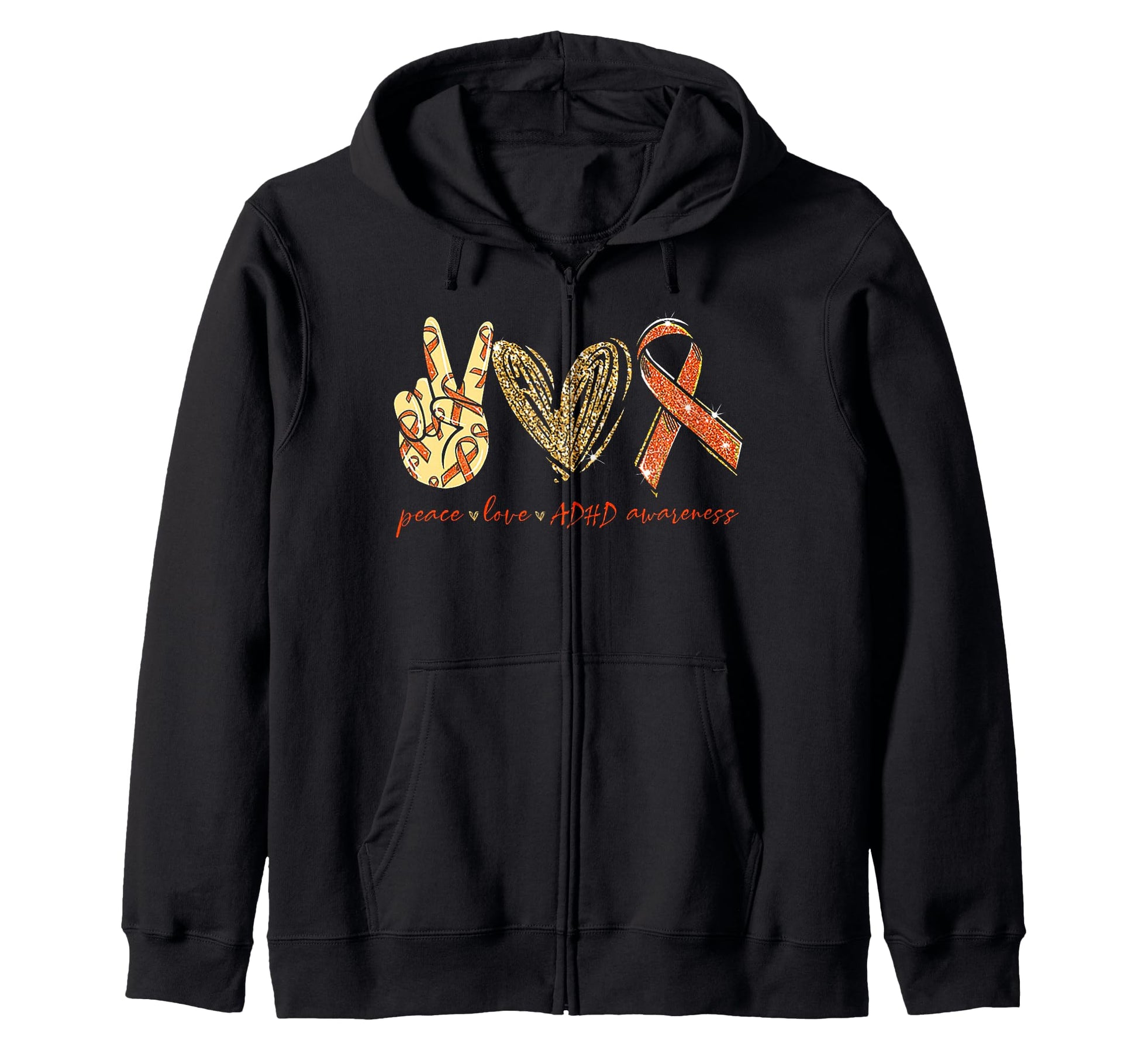 Funny Peace Love Adhd Awareness Gift T-Shirt - Aesthetic Graphic Men Women - T-Shirt, Sweatshirt, Hoodie
