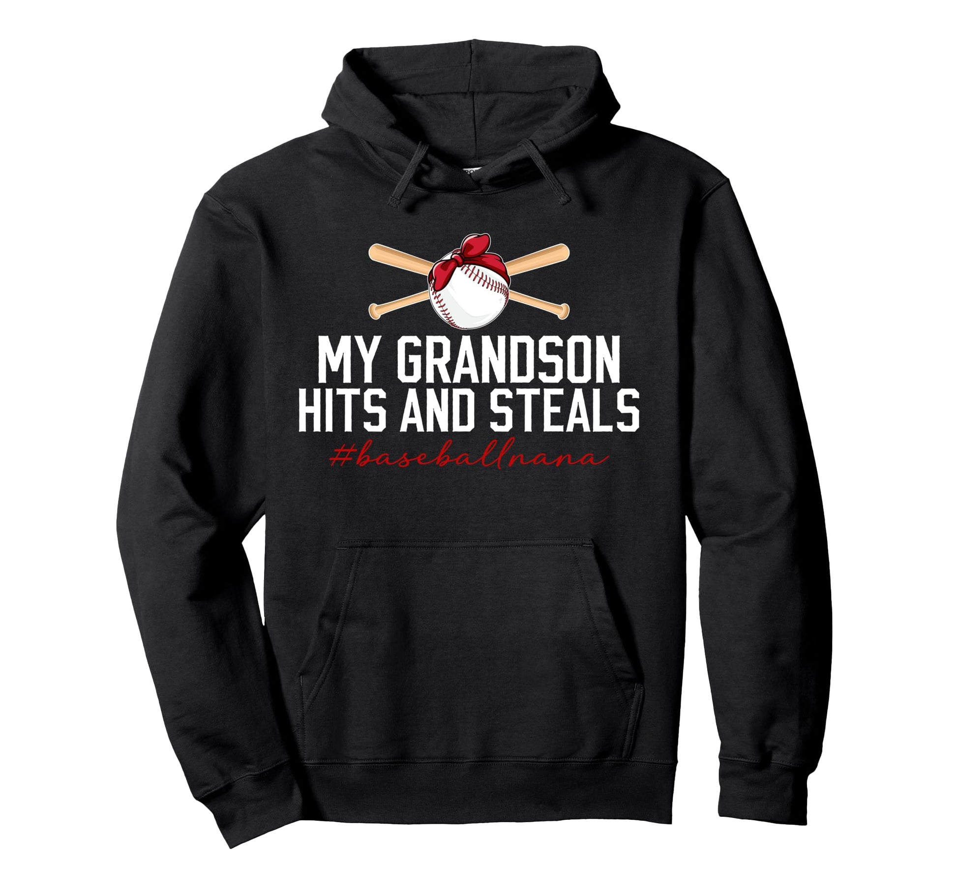 My Grandson Baseball Nana Baseball Hoodie - Novelty Apparel for Adults - T-Shirt, Sweatshirt, Hoodie