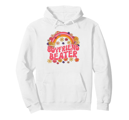 Boyfriend Beater Floral Rainbow Hoodie - Custom Art Print Unisex - T-Shirt, Sweatshirt, Hoodie