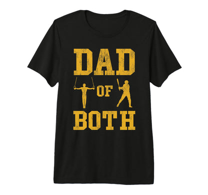 Funny Dad Both Gymnastics Baseball T-Shirt - Aesthetic Graphic Unisex - T-Shirt, Sweatshirt, Hoodie