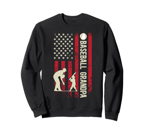 Baseball Grandpa Us Flag Baseball Sweatshirt - Streetwear Style Unisex - T-Shirt, Sweatshirt, Hoodie