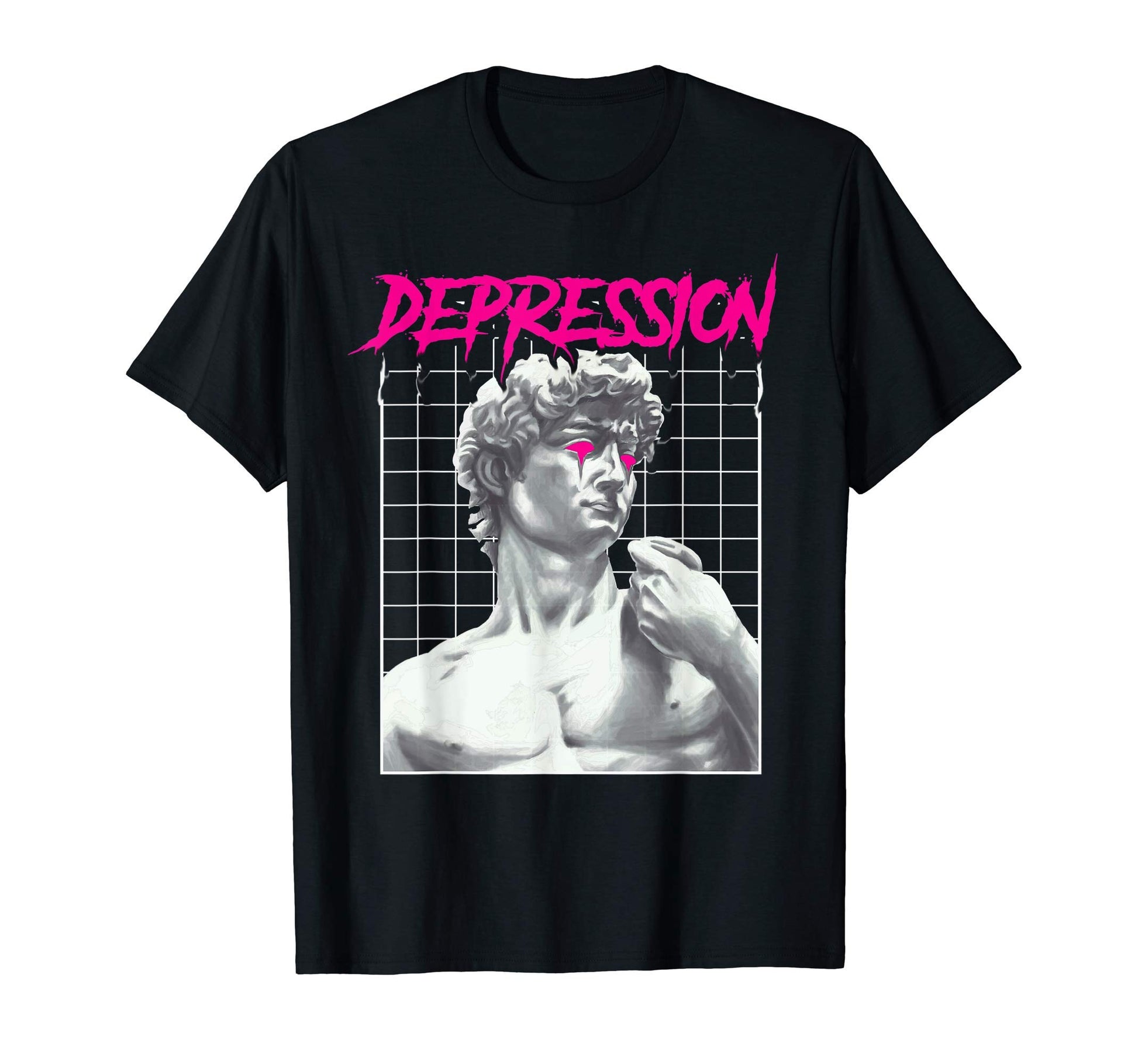 Depression Greek Statue Grunge T-Shirt - Casual Everyday Wear Unisex - T-Shirt, Sweatshirt, Hoodie