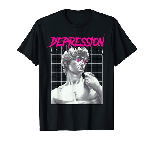 Depression Greek Statue Grunge T-Shirt - Casual Everyday Wear Unisex - T-Shirt, Sweatshirt, Hoodie