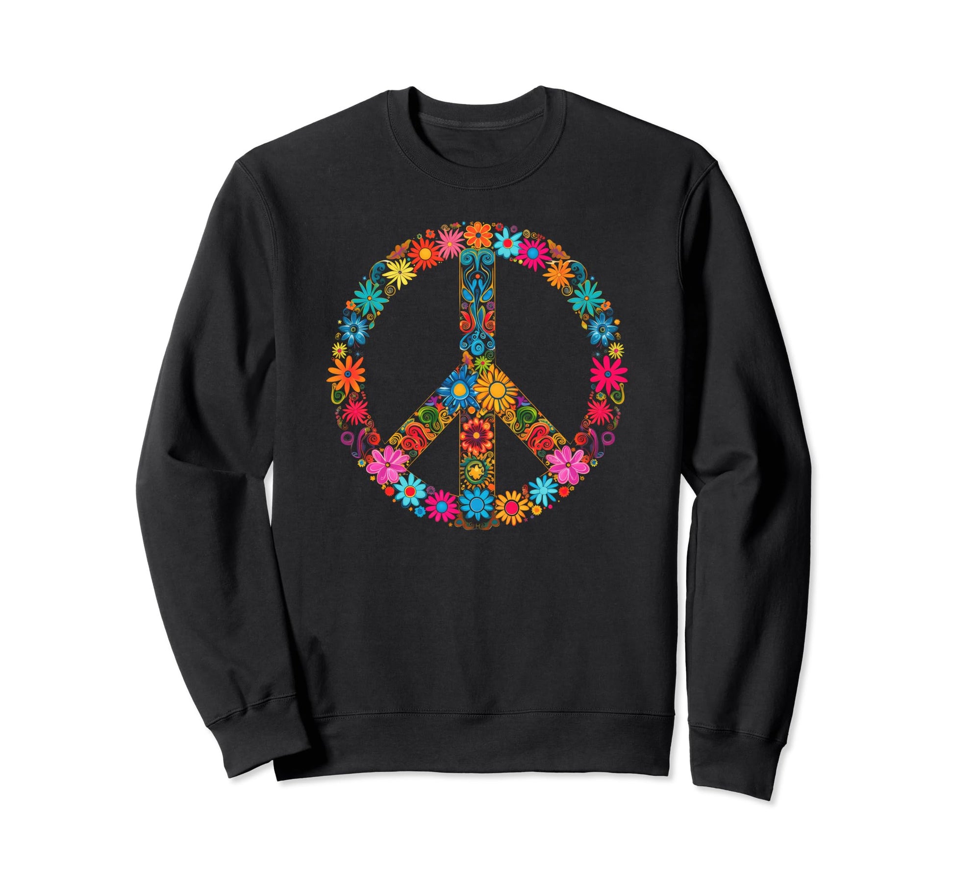 Peace Sign 60S 70S Hippie Boho Sweatshirt - Minimalist Print for Adults - T-Shirt, Sweatshirt, Hoodie