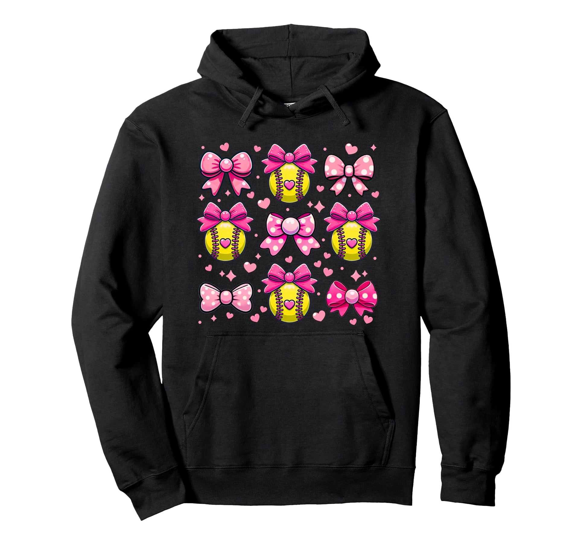 Softball Coquette Bow Softball Mom Hoodie - Graphic Print for Adults - T-Shirt, Sweatshirt, Hoodie