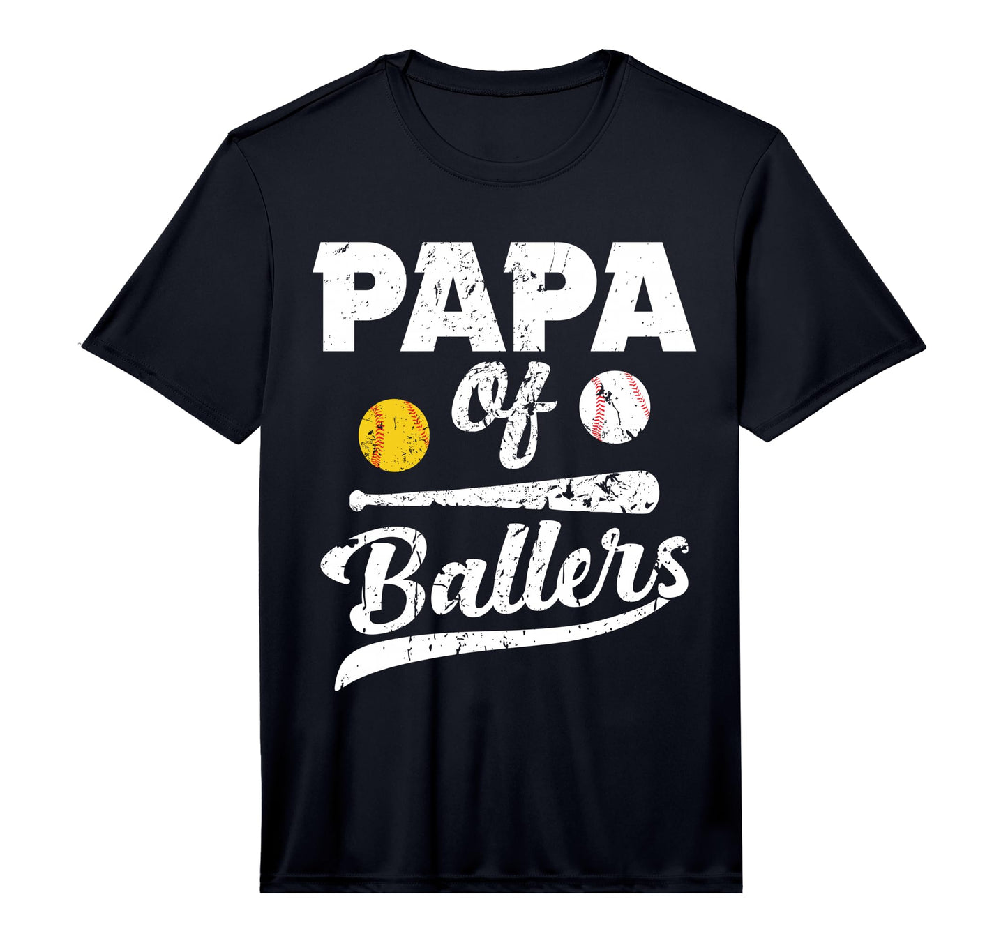 Mens Papa Ballers Papa Baseball And T-Shirt - Minimalist Print Unisex - T-Shirt, Sweatshirt, Hoodie