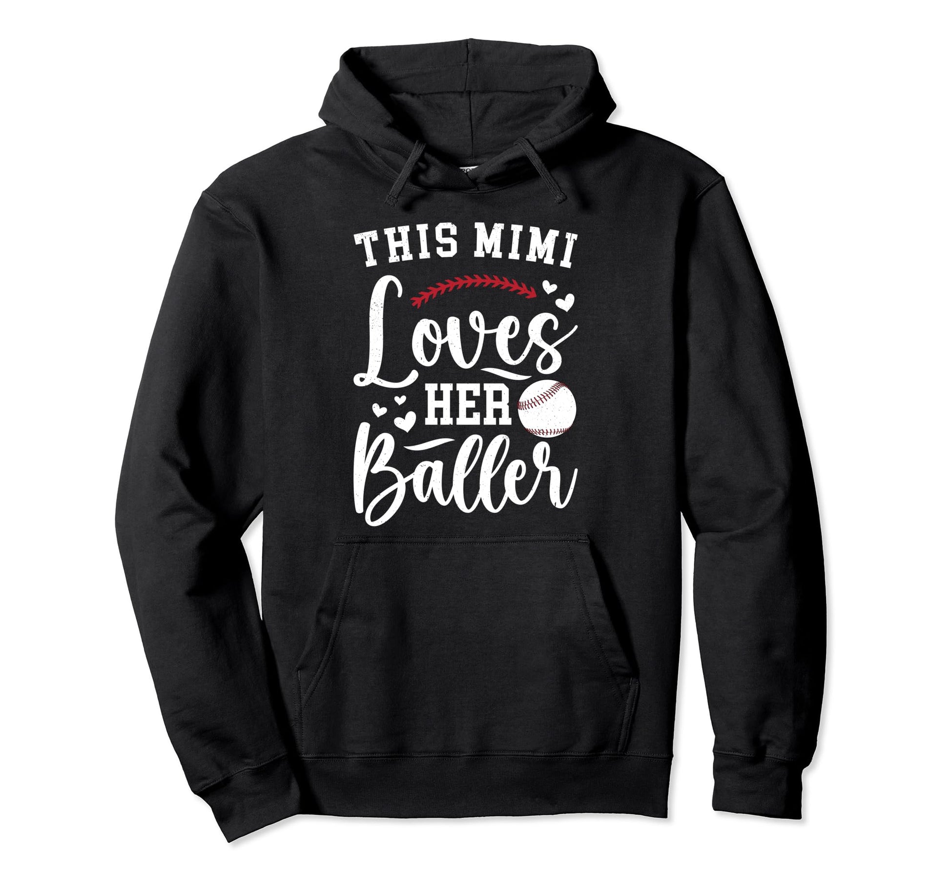 Mimi Loves Her Baller Baseball Hoodie - Casual Everyday Wear Men Women - T-Shirt, Sweatshirt, Hoodie