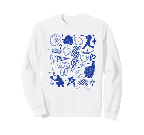 Baseball Player Game Day Blue Line Sweatshirt - Streetwear Style Men Women - T-Shirt, Sweatshirt, Hoodie