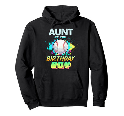 Aunt Birthday Baseball Matching Hoodie - Custom Art Print Men Women - T-Shirt, Sweatshirt, Hoodie