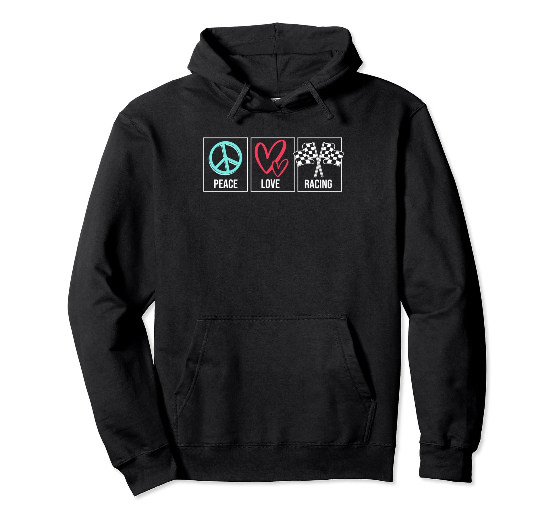 Drag Race Car Lover Peace Love Drag Racing Hoodie - Custom Art Print Unisex - T-Shirt, Sweatshirt, Hoodie