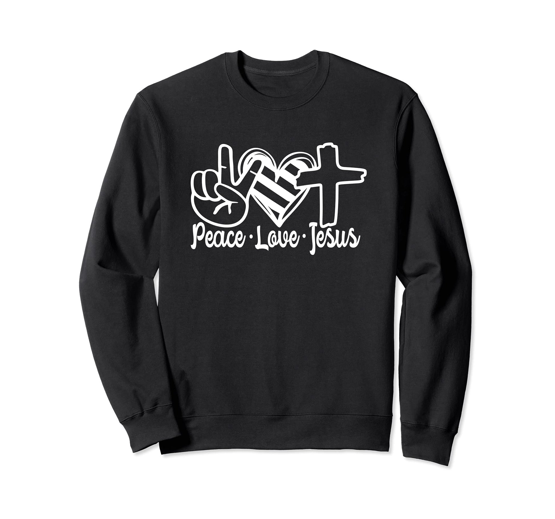 Christian Cross Heart Peace Love Sweatshirt - Custom Art Print Men Women - T-Shirt, Sweatshirt, Hoodie