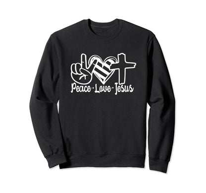 Christian Cross Heart Peace Love Sweatshirt - Custom Art Print Men Women - T-Shirt, Sweatshirt, Hoodie