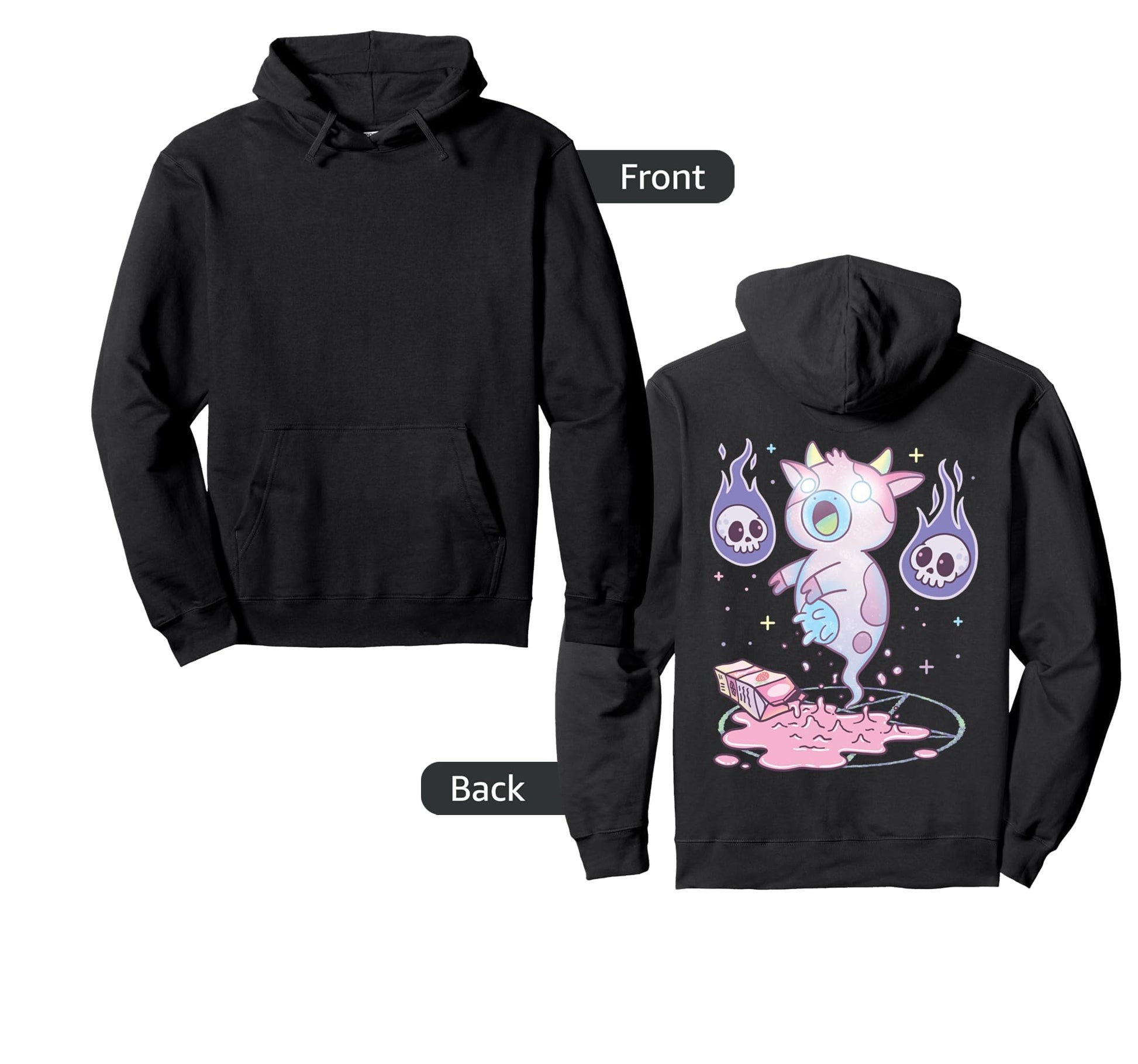 Kawaii Pastel Goth Creepy Strawberry Hoodie - Minimalist Print for Adults - T-Shirt, Sweatshirt, Hoodie