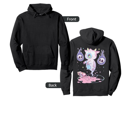 Kawaii Pastel Goth Creepy Strawberry Hoodie - Minimalist Print for Adults - T-Shirt, Sweatshirt, Hoodie