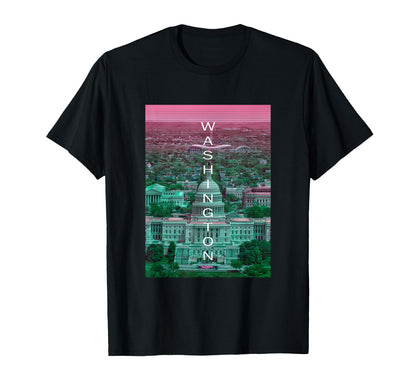 Washington Dc Vaporwave Aesthetic T-Shirt - Novelty Apparel for Adults - T-Shirt, Sweatshirt, Hoodie