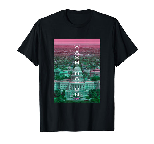 Washington Dc Vaporwave Aesthetic T-Shirt - Novelty Apparel for Adults - T-Shirt, Sweatshirt, Hoodie
