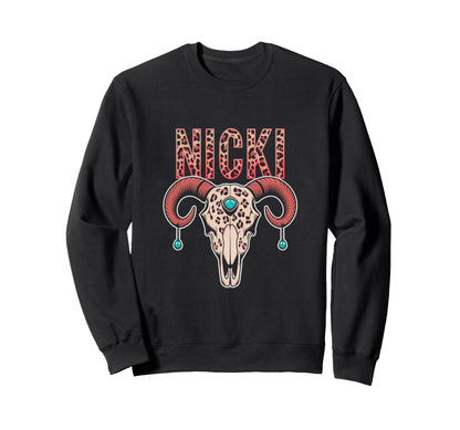Custom Nicki Name Wife Bull Sweatshirt - Novelty Apparel for Adults - T-Shirt, Sweatshirt, Hoodie