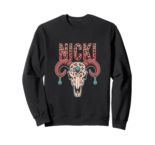 Custom Nicki Name Wife Bull Sweatshirt - Novelty Apparel for Adults - T-Shirt, Sweatshirt, Hoodie