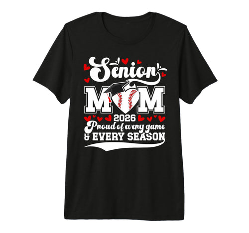 Baseball Senior Mom 2026 Proud Baseball T-Shirt - Custom Art Print Unisex - T-Shirt, Sweatshirt, Hoodie