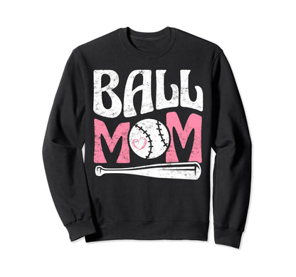 Baseball Mom Pride Heart And Sweatshirt - Casual Everyday Wear Men Women - T-Shirt, Sweatshirt, Hoodie