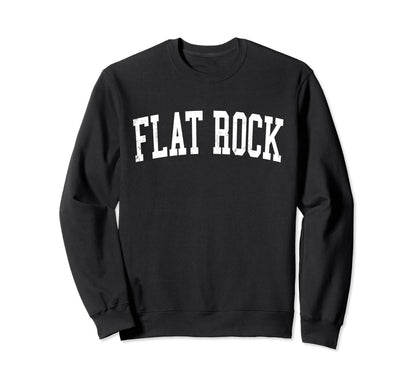 Flat Rock Mi Distressed White Sweatshirt - Aesthetic Graphic for Adults - T-Shirt, Sweatshirt, Hoodie