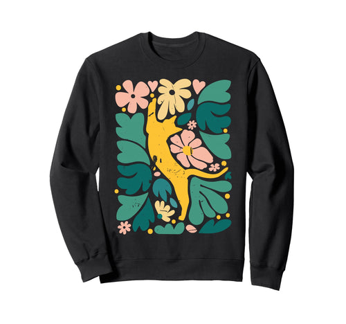 Cat Lovers Boho Matisse Flower Sweatshirt - Custom Art Print Unisex - T-Shirt, Sweatshirt, Hoodie