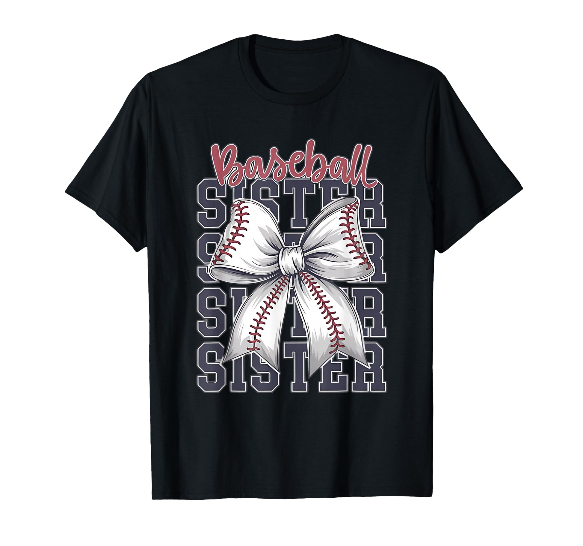 Baseball Sister Coquette Bow T-Shirt - Trendy Graphic Unisex - T-Shirt, Sweatshirt, Hoodie