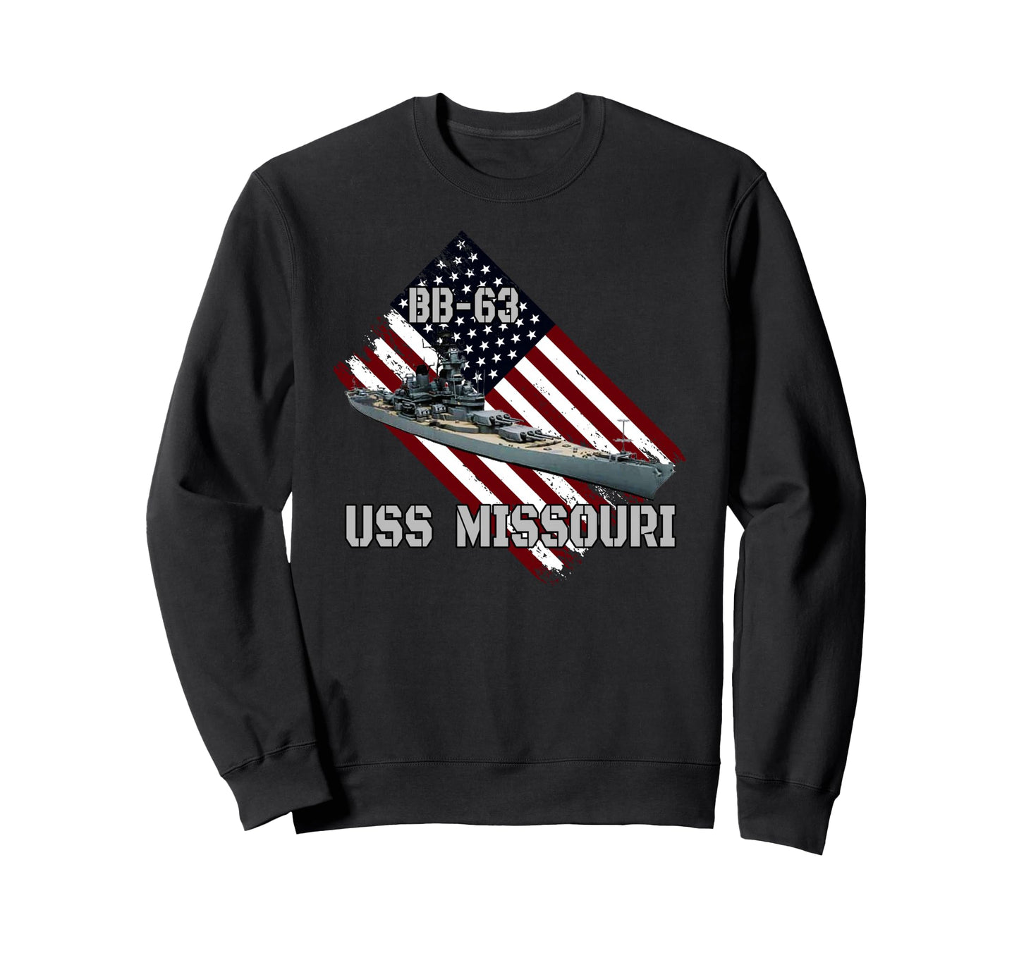 Battleship Uss Missouri Bb 63 Sweatshirt - Fun Novelty Design Men Women - T-Shirt, Sweatshirt, Hoodie