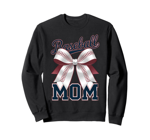 Baseball Mom Coquette Bow Sweatshirt - Streetwear Style for Adults - T-Shirt, Sweatshirt, Hoodie