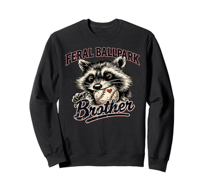 Raccoon And Scooter Feral Ballpark Sweatshirt - Unique Graphic Unisex - T-Shirt, Sweatshirt, Hoodie