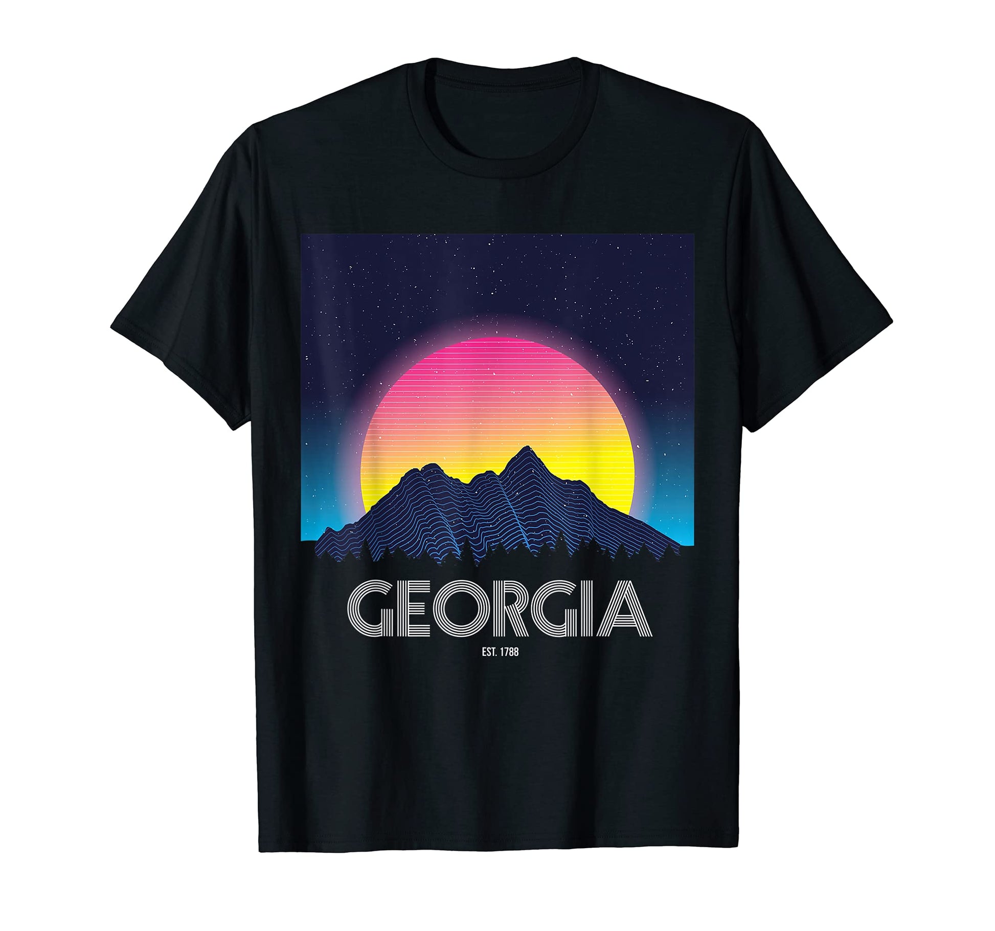 Georgia Mountain Grid 80S 90S Aesthetic T-Shirt - Fun Novelty Design Unisex - T-Shirt, Sweatshirt, Hoodie