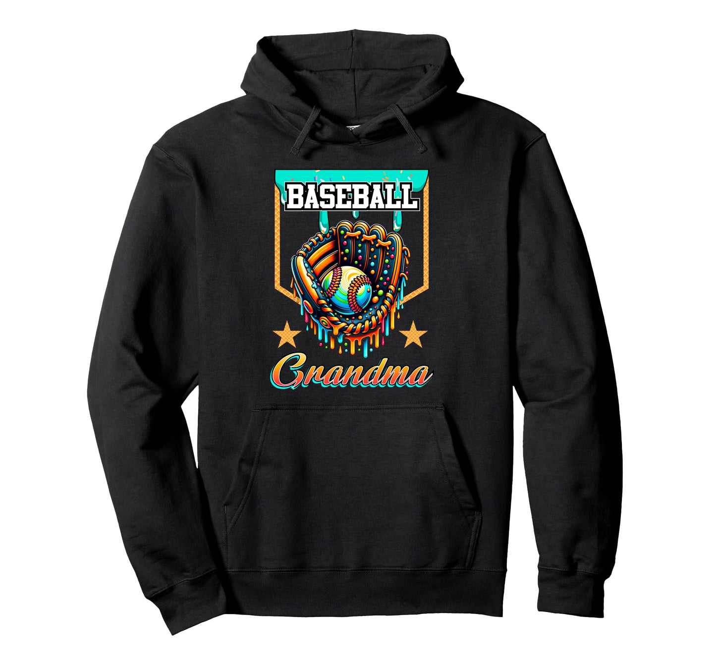 Baseball Drip Baseball Grandma Ice Cream Hoodie - Aesthetic Graphic Unisex - T-Shirt, Sweatshirt, Hoodie