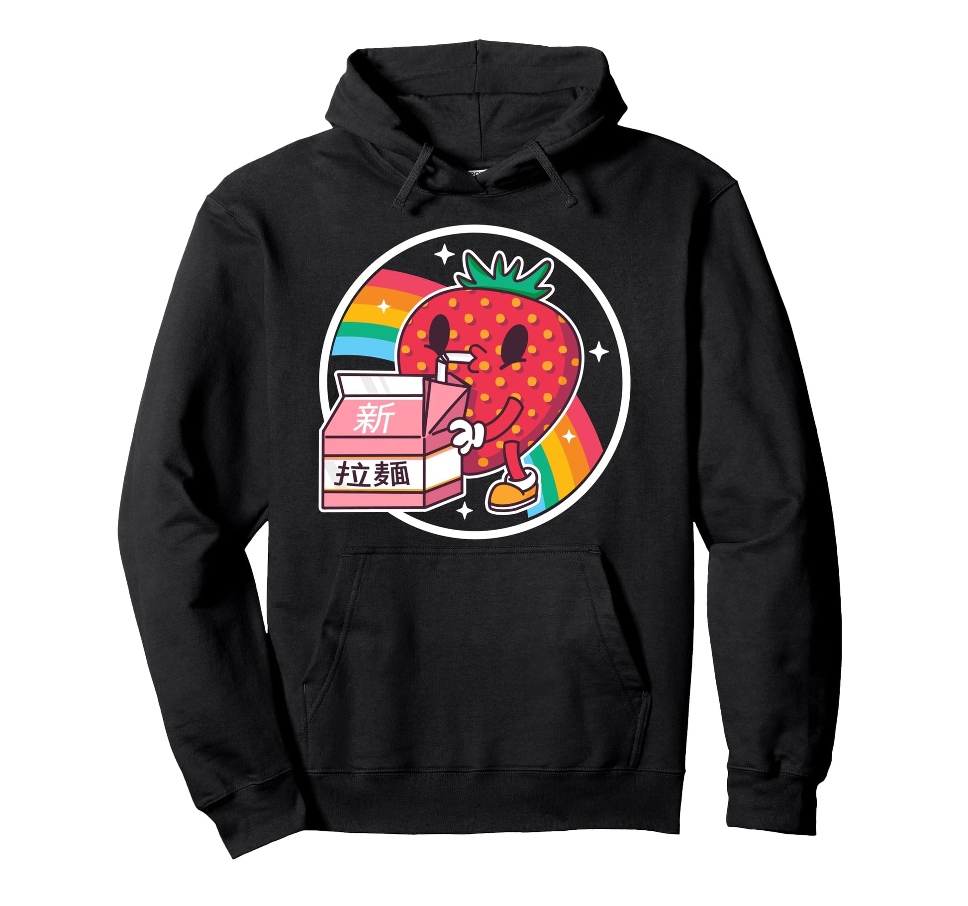 Strawberry Milk Carton Kawaii Hoodie - Casual Everyday Wear for Adults - T-Shirt, Sweatshirt, Hoodie