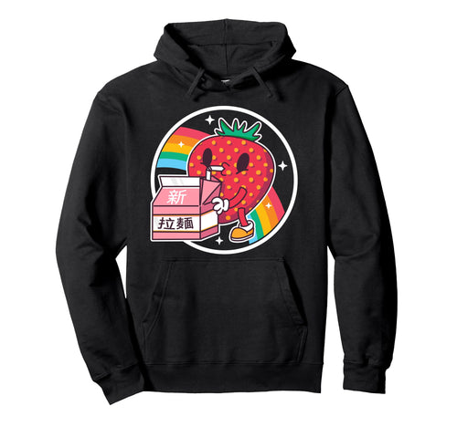 Strawberry Milk Carton Kawaii Hoodie - Casual Everyday Wear for Adults - T-Shirt, Sweatshirt, Hoodie