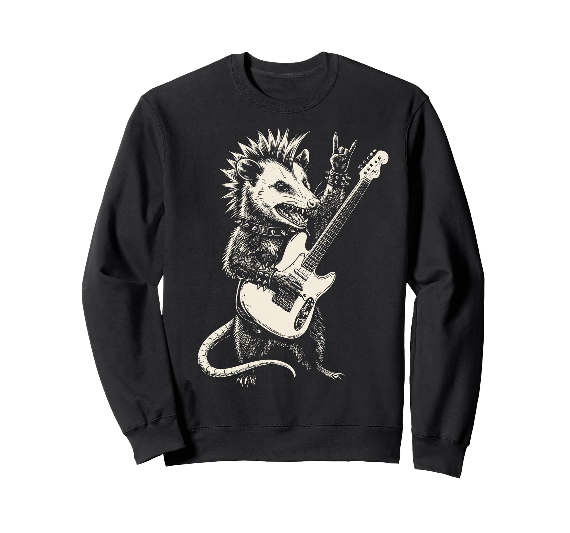 Funny Opossum Playing Guitar Sweatshirt - Fun Novelty Design for Adults - T-Shirt, Sweatshirt, Hoodie