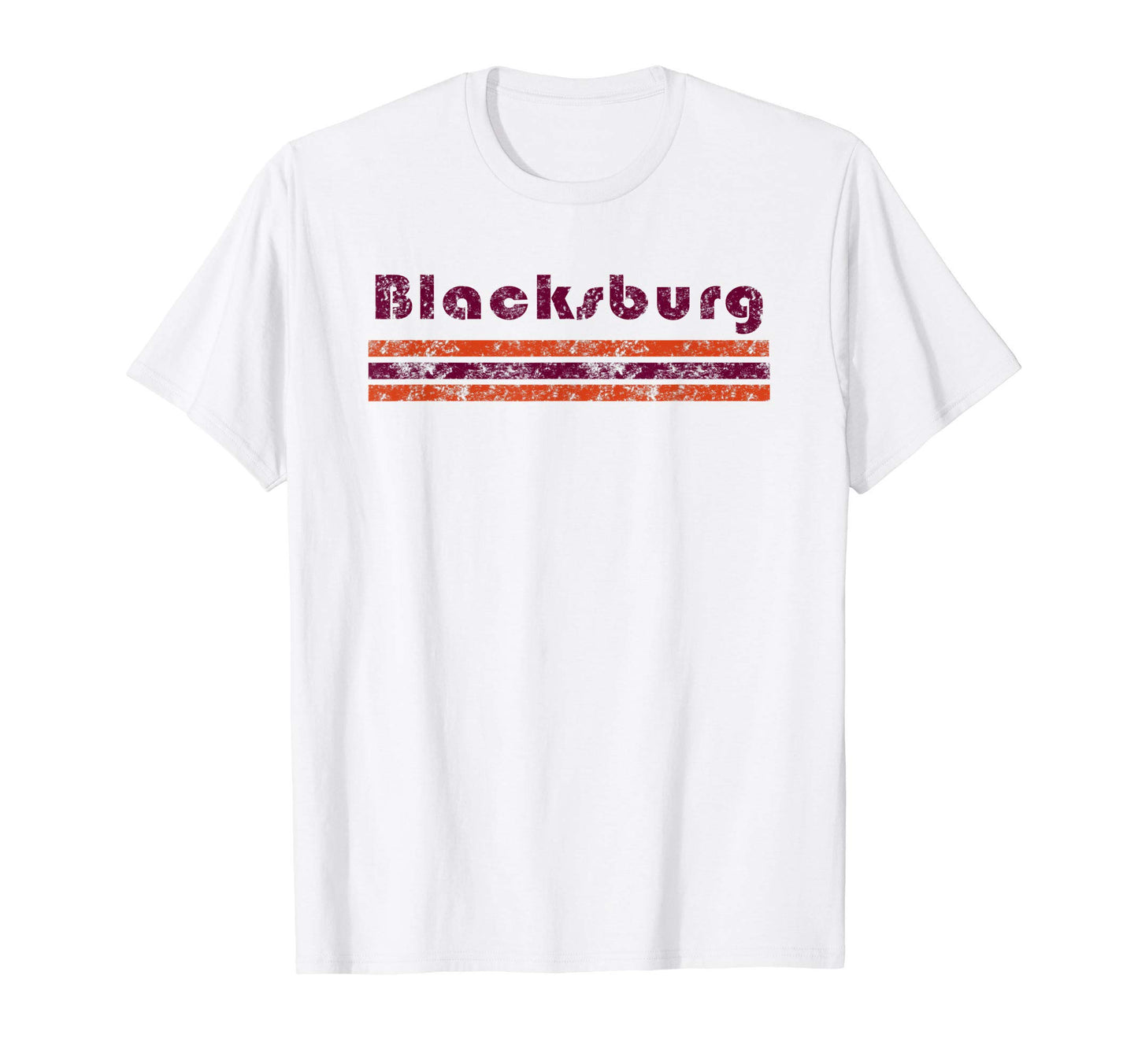 Blacksburg Virginia Three Stripe T-Shirt - Streetwear Style for Adults - T-Shirt, Sweatshirt, Hoodie