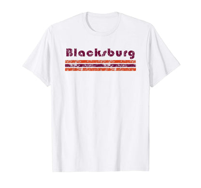 Blacksburg Virginia Three Stripe T-Shirt - Streetwear Style for Adults - T-Shirt, Sweatshirt, Hoodie